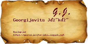 Georgijevits Jákó névjegykártya